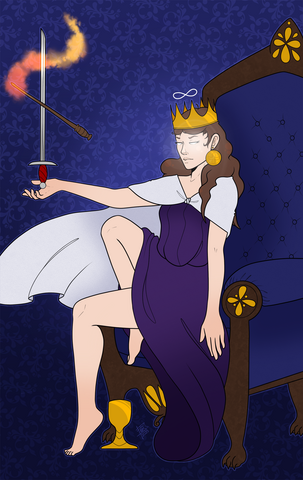 Tarot Queen; Drawn in: 2023